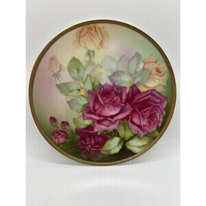 Antique Sevres Bavaria Monte Carlo Roses Handpainted 7.5” Plate • A. Greiner